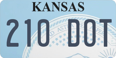 KS license plate 210DOT