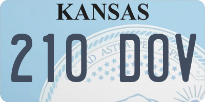 KS license plate 210DOV