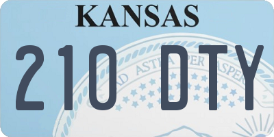 KS license plate 210DTY
