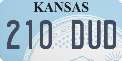 KS license plate 210DUD