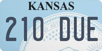 KS license plate 210DUE