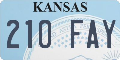 KS license plate 210FAY