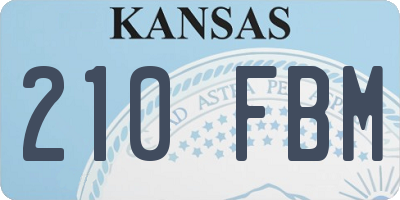 KS license plate 210FBM