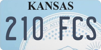 KS license plate 210FCS