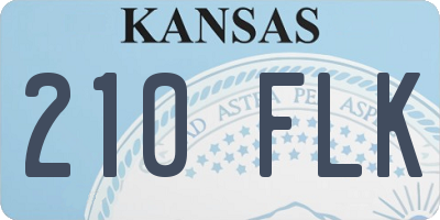 KS license plate 210FLK