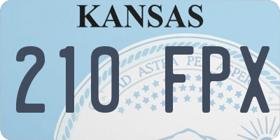 KS license plate 210FPX