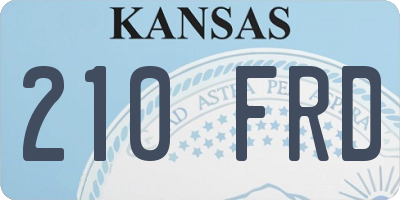 KS license plate 210FRD