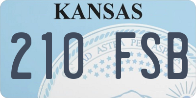 KS license plate 210FSB