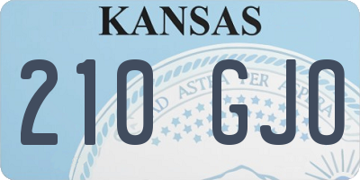 KS license plate 210GJO