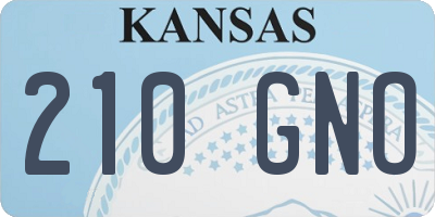 KS license plate 210GNO