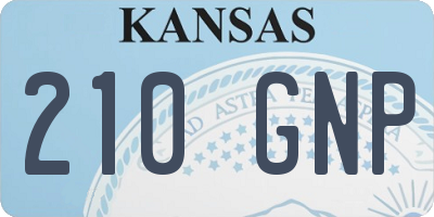 KS license plate 210GNP