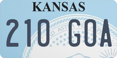 KS license plate 210GOA
