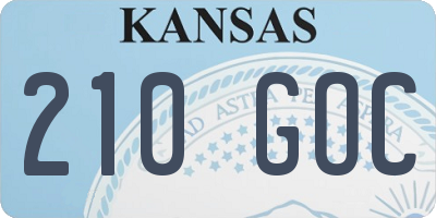 KS license plate 210GOC
