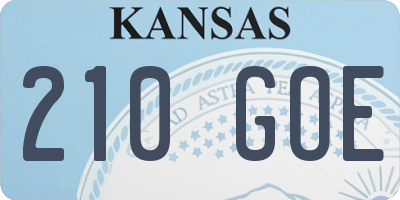 KS license plate 210GOE