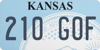 KS license plate 210GOF