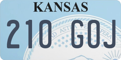 KS license plate 210GOJ