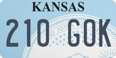 KS license plate 210GOK