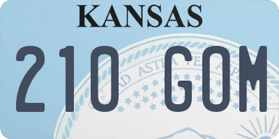 KS license plate 210GOM