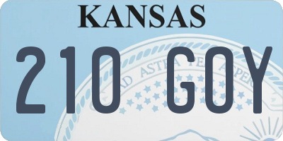 KS license plate 210GOY