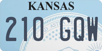 KS license plate 210GQW