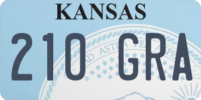 KS license plate 210GRA