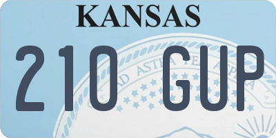 KS license plate 210GUP