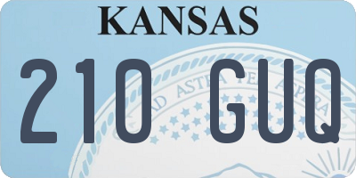 KS license plate 210GUQ