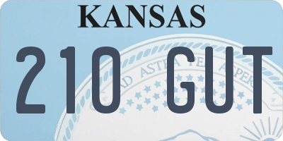 KS license plate 210GUT
