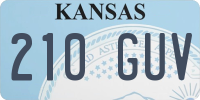 KS license plate 210GUV