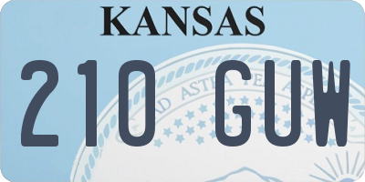 KS license plate 210GUW