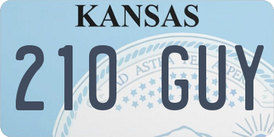 KS license plate 210GUY