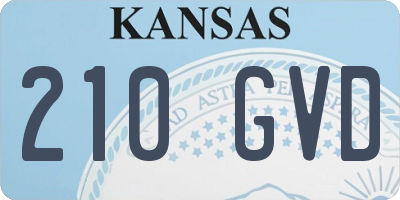 KS license plate 210GVD
