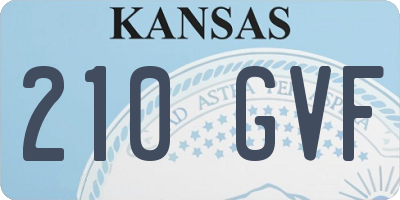 KS license plate 210GVF
