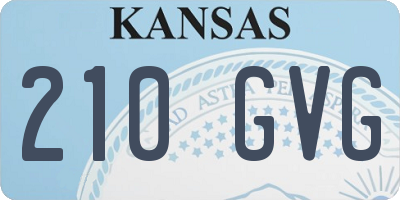 KS license plate 210GVG