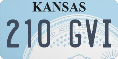 KS license plate 210GVI