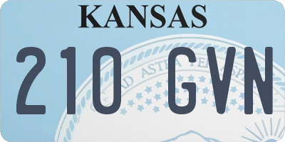 KS license plate 210GVN