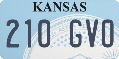 KS license plate 210GVO