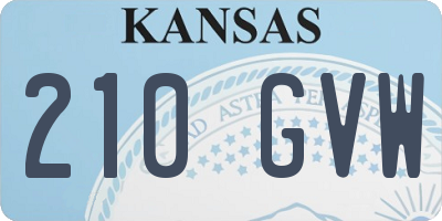 KS license plate 210GVW