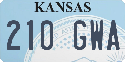 KS license plate 210GWA
