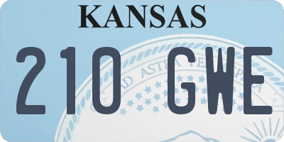 KS license plate 210GWE