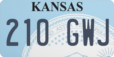 KS license plate 210GWJ
