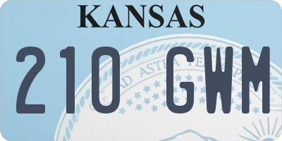 KS license plate 210GWM
