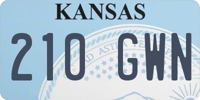 KS license plate 210GWN