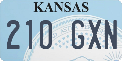 KS license plate 210GXN