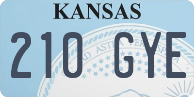 KS license plate 210GYE
