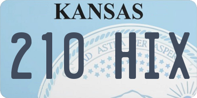KS license plate 210HIX