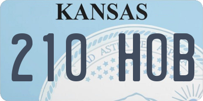 KS license plate 210HOB