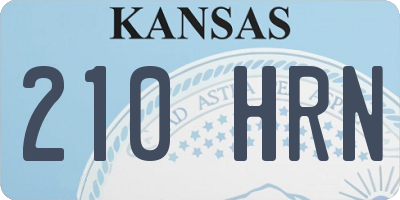 KS license plate 210HRN