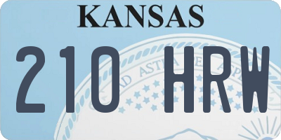 KS license plate 210HRW