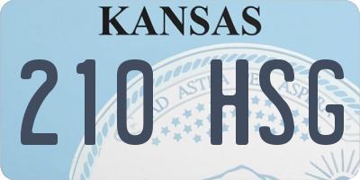KS license plate 210HSG